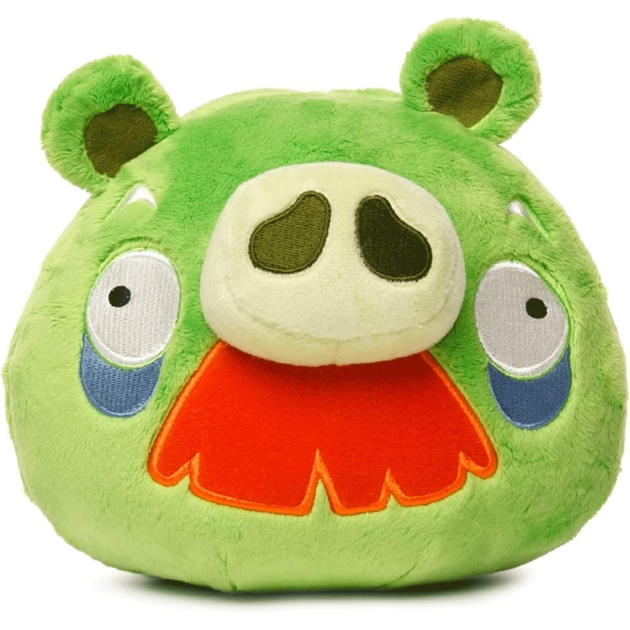 Angry Birds Green Moustache Foreman Pig Plush Bad Piggies 7" Pillow Doll Soft Toy Mighty Mojo Image 1