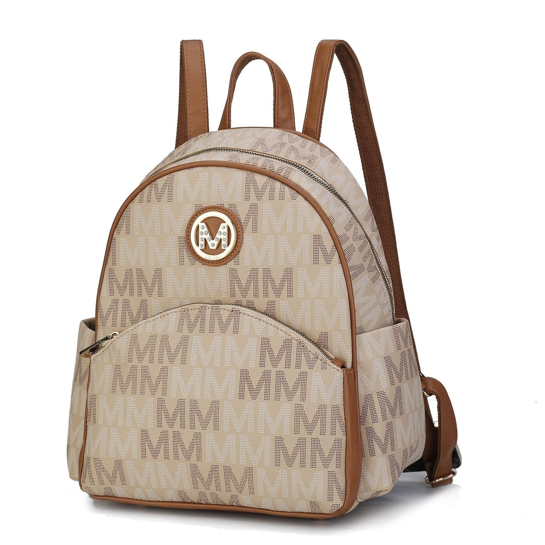 MKF Collection Palmer Vegan Leather Multi-Functional Shoulder Bag Signature logo-print Womens Backpack by Mia K Image 2