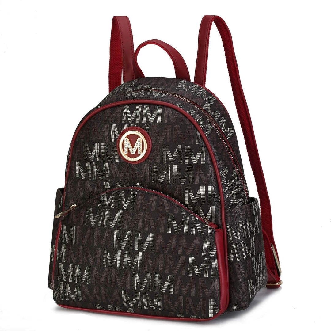 MKF Collection Palmer Vegan Leather Multi-Functional Shoulder Bag Signature logo-print Womens Backpack by Mia K Image 6