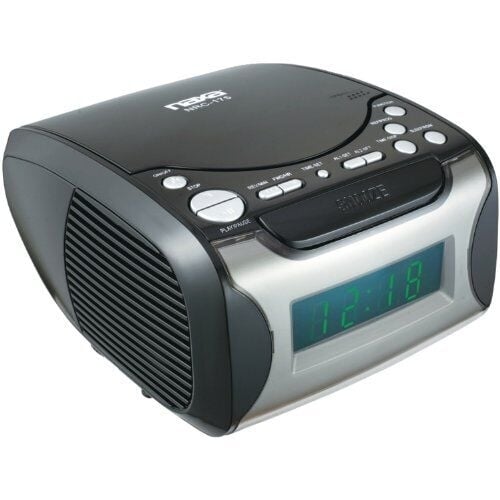 Naxa Dual Alarm Clock Radio CD Player USB Charge Port NRC-175 Large Display Image 3