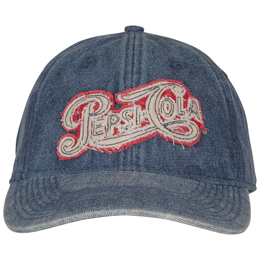 Pepsi Cola Text Acid Washed Denim Adjustable Dad Hat Image 2