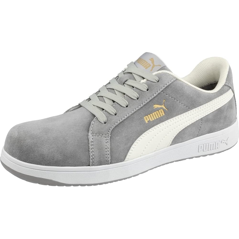 PUMA Safety Mens Iconic Low Composite Toe SD Work Shoes Grey Suede - 640035 GREY Image 1