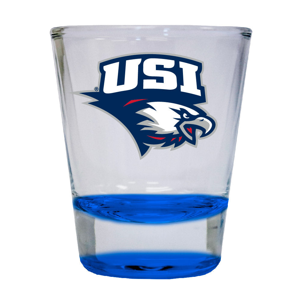 University of Southern Indiana 2 ounce Color Etched Shot Glasses Image 1