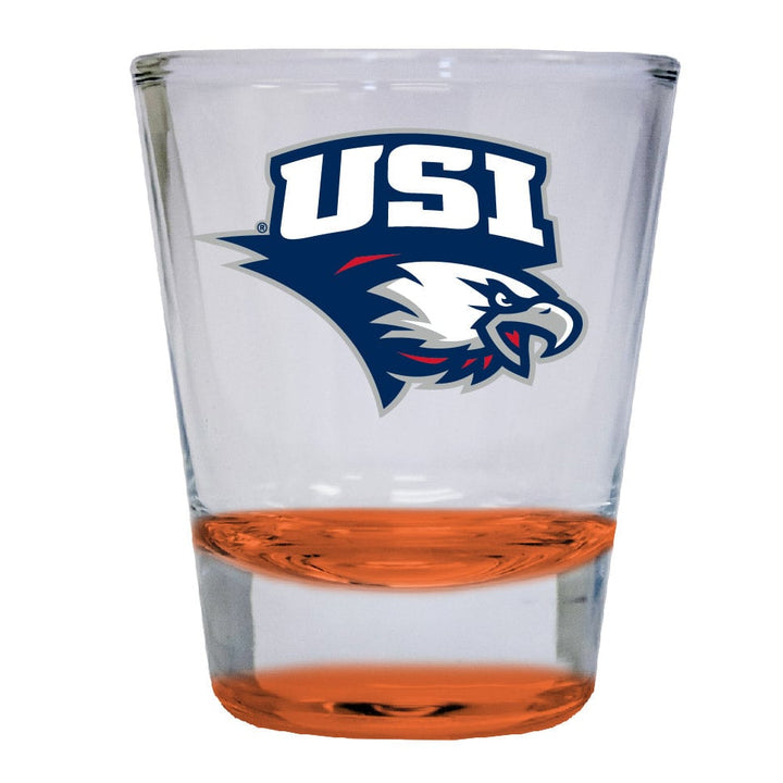 University of Southern Indiana 2 ounce Color Etched Shot Glasses Image 3