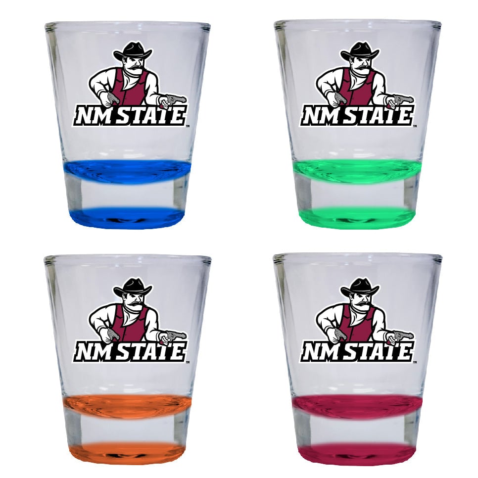 Mexico State University Aggies 2 ounce Color Etched Shot Glasses Image 1