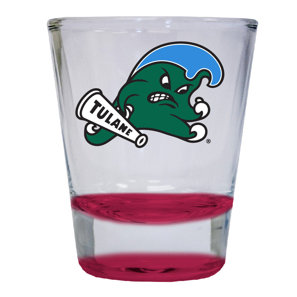 Tulane University Wave 2 ounce Color Etched Shot Glasses Image 1