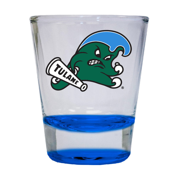 Tulane University Wave 2 ounce Color Etched Shot Glasses Image 3