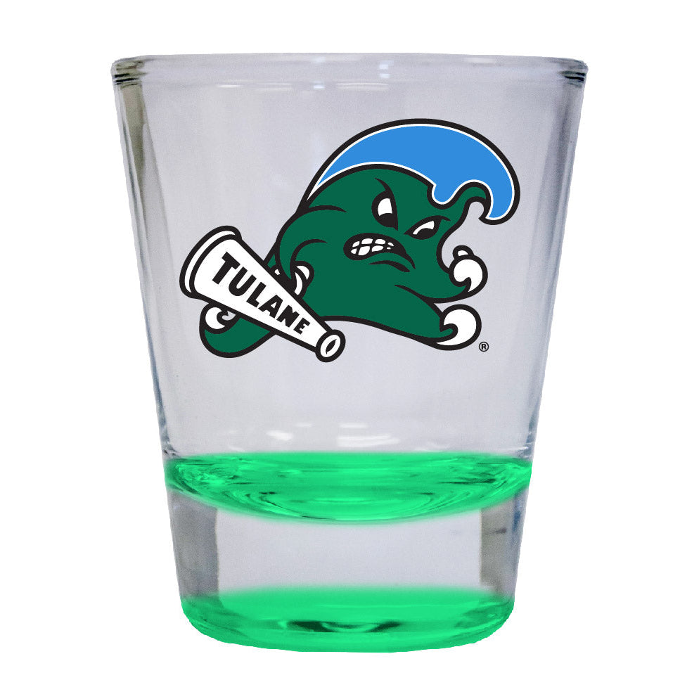 Tulane University Wave 2 ounce Color Etched Shot Glasses Image 4