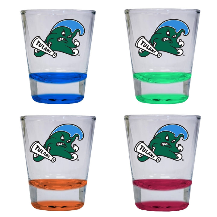 Tulane University Wave 2 ounce Color Etched Shot Glasses Image 4