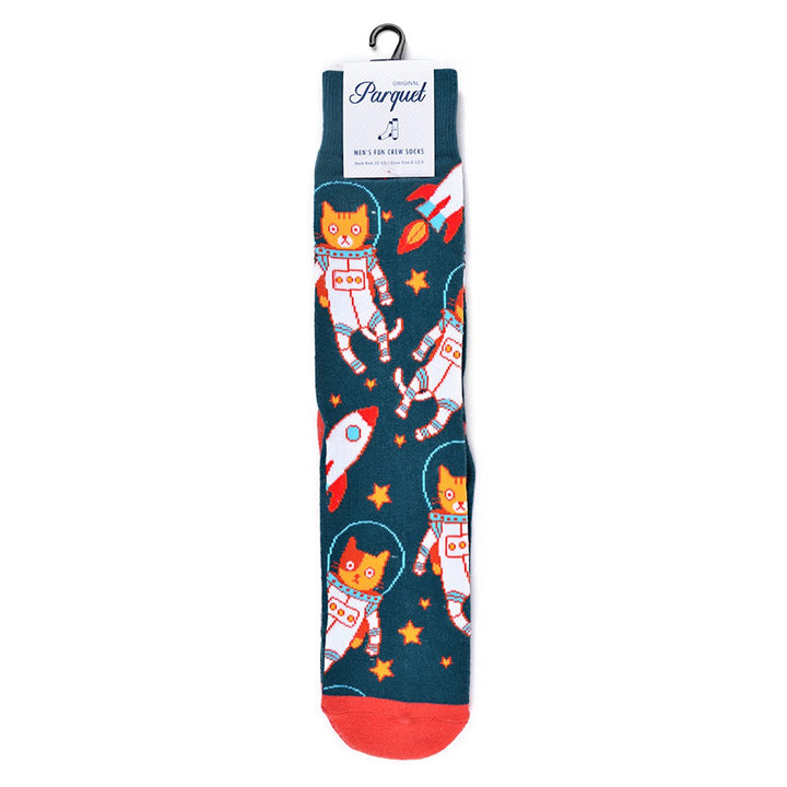 Funny Socks Space Kitty Socks Cat Novelty Socks Space Camp Cat Socks Image 4