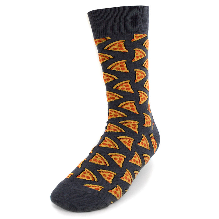 Pepperoni Pizza Novelty Sock Funny Socks Pizza Lover Gifts Cool Socks Funny Groomsmen Socks Grey Image 1