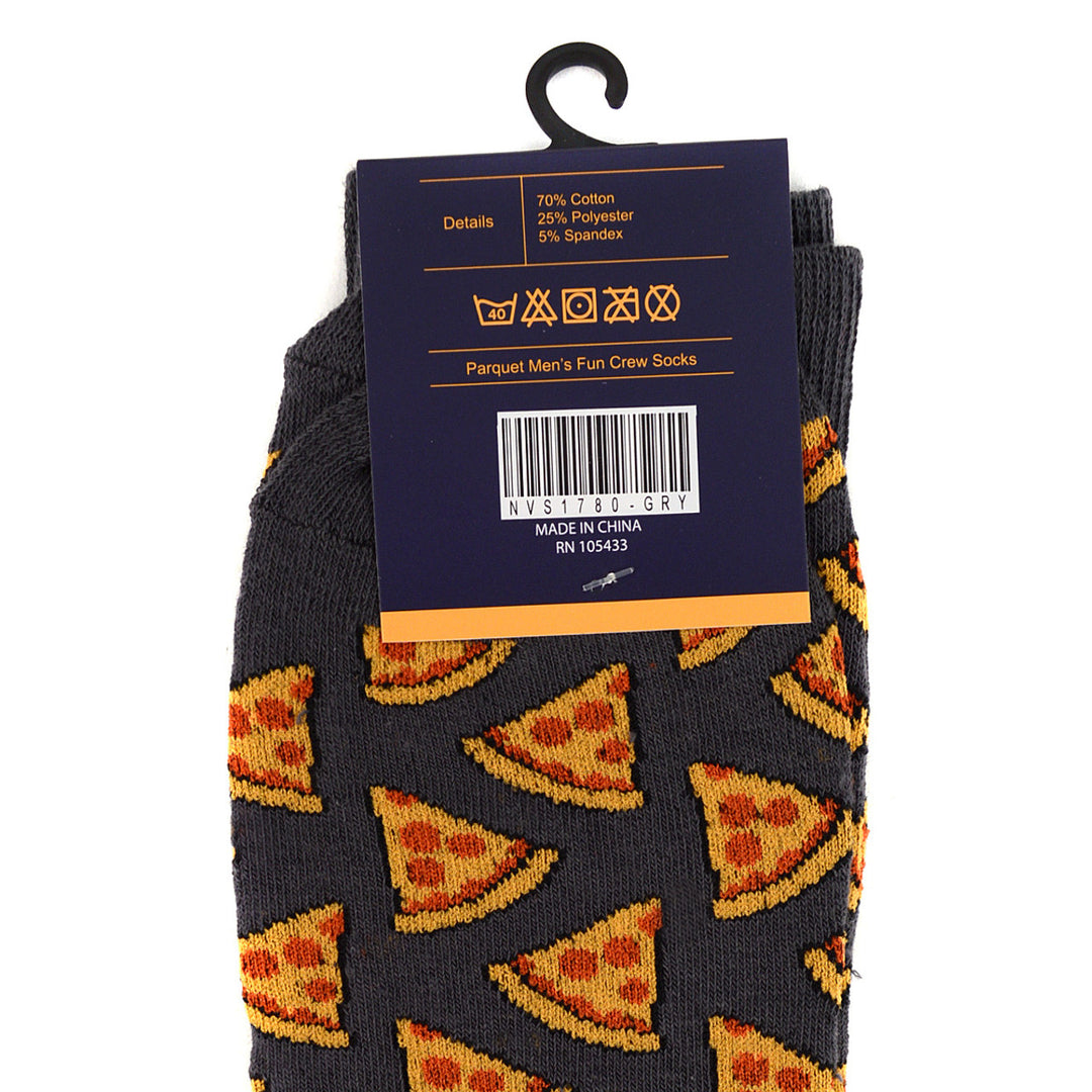 Pepperoni Pizza Novelty Sock Funny Socks Pizza Lover Gifts Cool Socks Funny Groomsmen Socks Grey Image 4