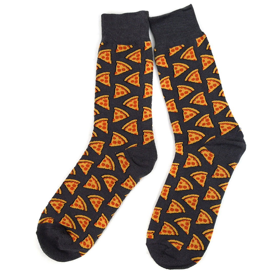 Pepperoni Pizza Novelty Sock Funny Socks Pizza Lover Gifts Cool Socks Funny Groomsmen Socks Grey Image 3