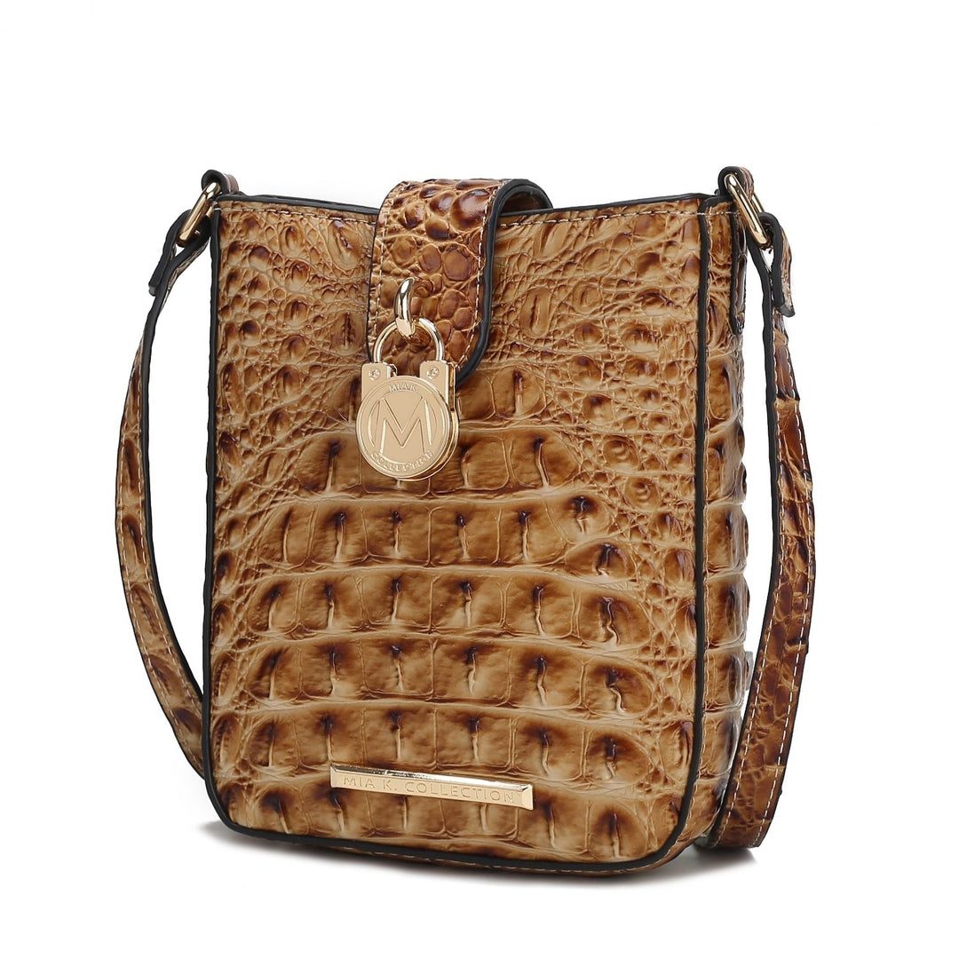 Avery Faux Crocodile Embossed Vegan Leather Womens Crossbody Bag by Mia K Image 10