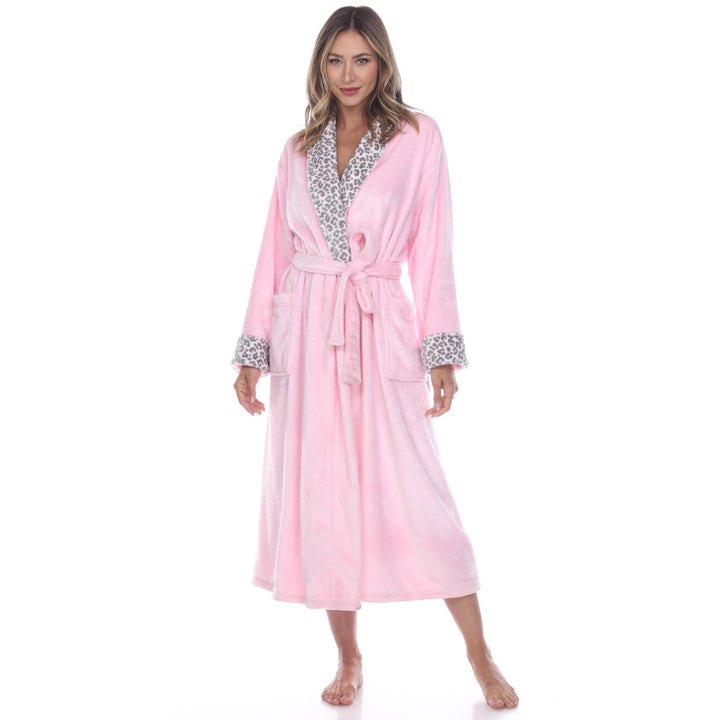 White Mark Womens Cozy Lounge Robe Soft Plush with Pockets Multiple Colors Sizes Image 1