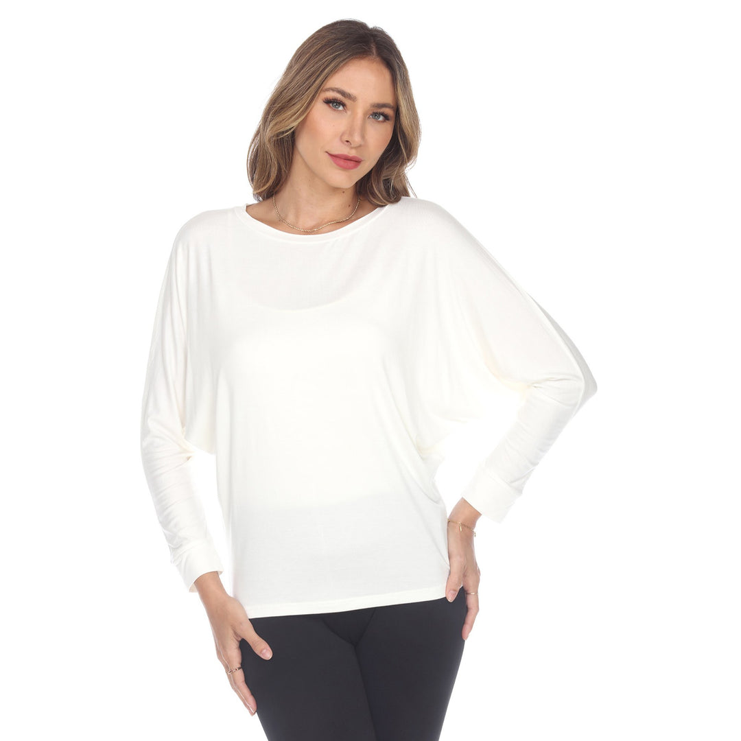 White Mark Womens Banded Dolman Top Soft Tunic Off Shoulder Multiple Colors Sizes Image 9