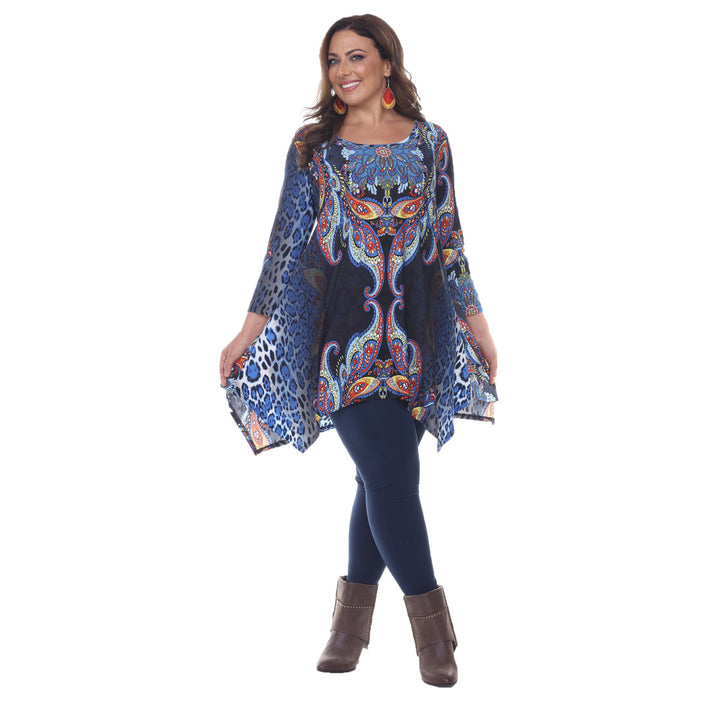 White Mark Womens Tunic Top Multi-Color 3/4 Sleeve Polyester Spandex Sizes S-6X Image 1