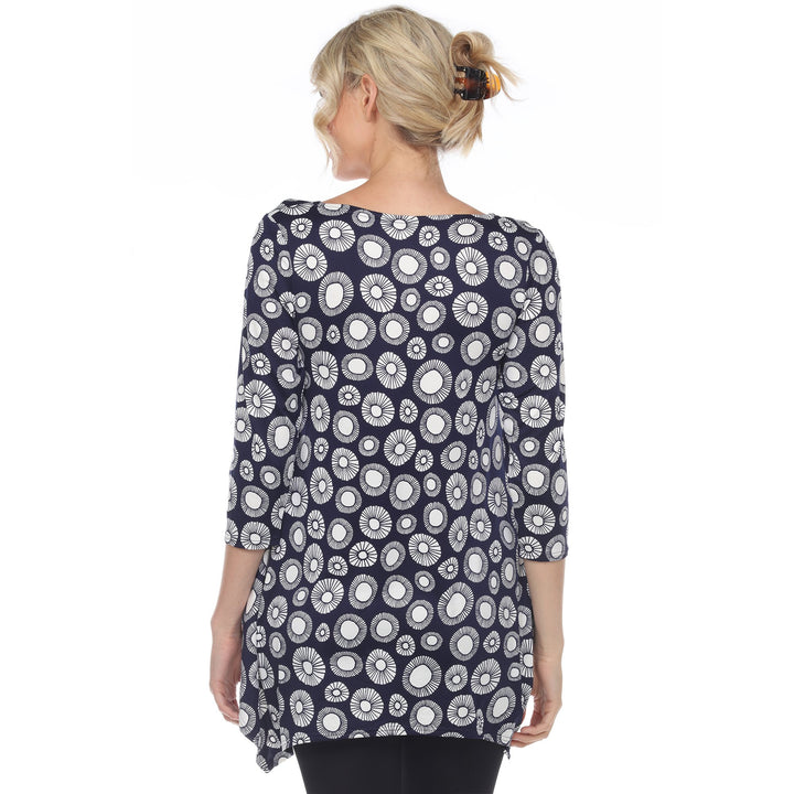 White Mark Womens Geometric Circle Tunic Top Printed 95% Polyester Sizes S-3X Image 4