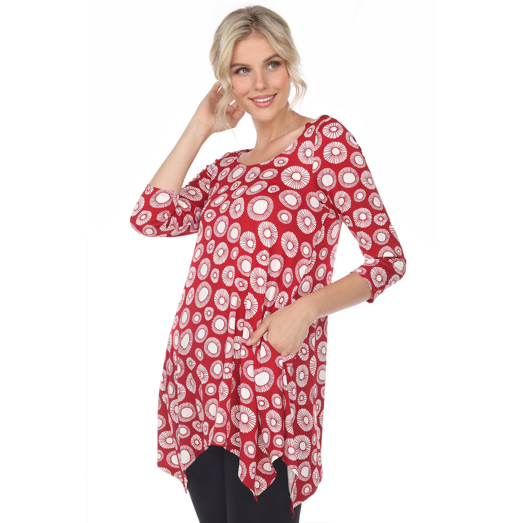 White Mark Womens Geometric Circle Tunic Top Printed 95% Polyester Sizes S-3X Image 10