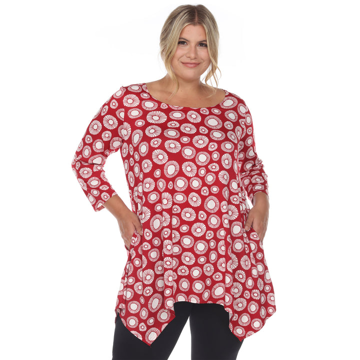 White Mark Womens Geometric Circle Tunic Top Printed 95% Polyester Sizes S-3X Image 12