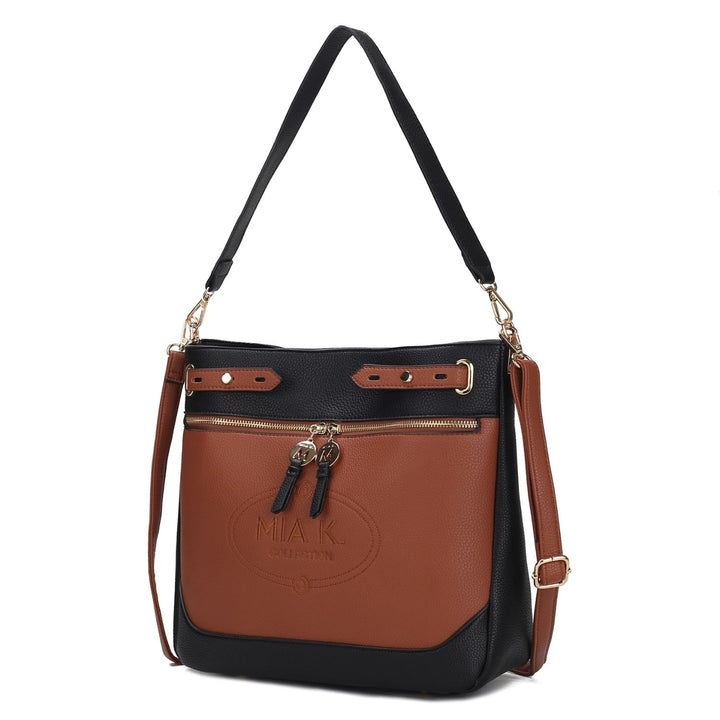 Evie two-tone Vegan Leather Crossbody Womens Shoulder bag by Mia K. Image 2