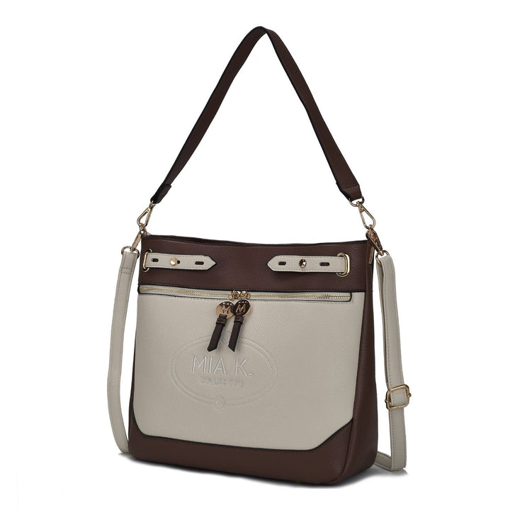 Evie two-tone Vegan Leather Crossbody Womens Shoulder bag by Mia K. Image 3