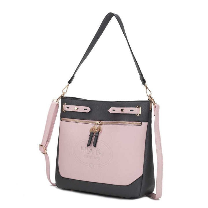 Evie two-tone Vegan Leather Crossbody Womens Shoulder bag by Mia K. Image 1