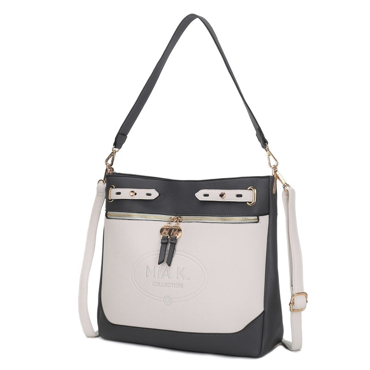 Evie two-tone Vegan Leather Crossbody Womens Shoulder bag by Mia K. Image 4