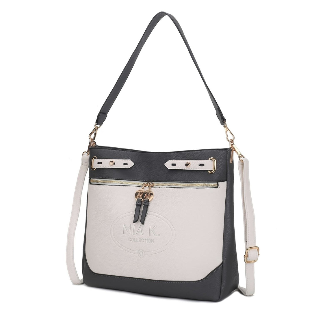 Evie two-tone Vegan Leather Crossbody Womens Shoulder bag by Mia K. Image 1