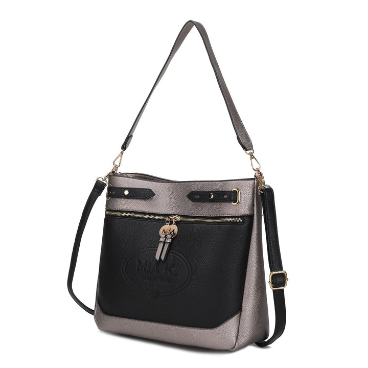 Evie two-tone Vegan Leather Crossbody Womens Shoulder bag by Mia K. Image 8