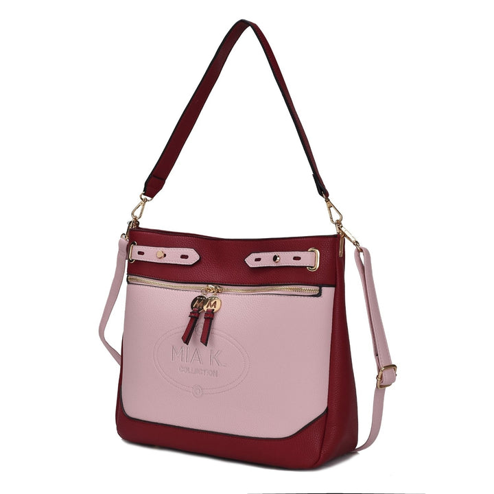 Evie two-tone Vegan Leather Crossbody Womens Shoulder bag by Mia K. Image 9