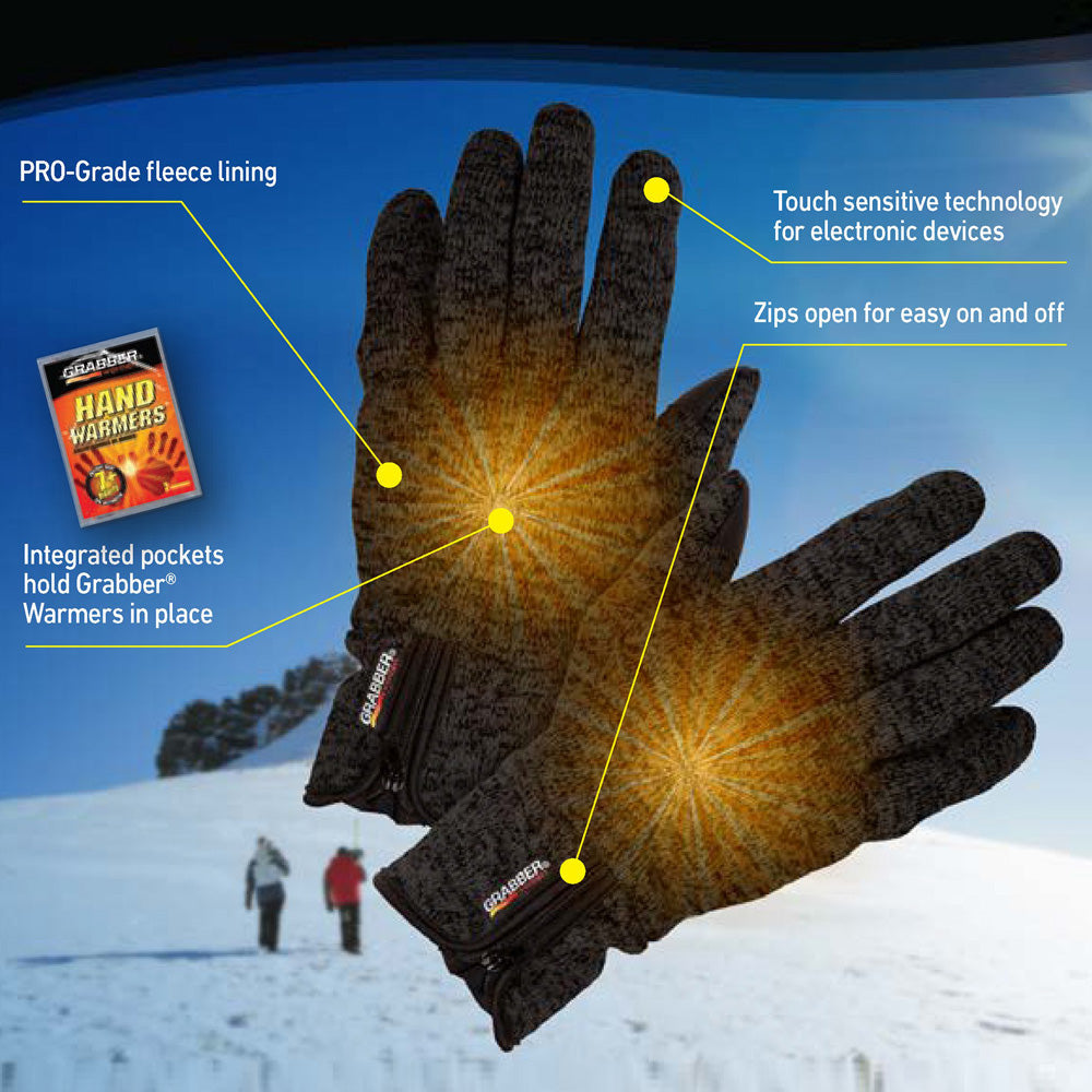 Grabber Heated Sweater Fleece Gloves with Grabber Warmers Large/X-Large Image 2