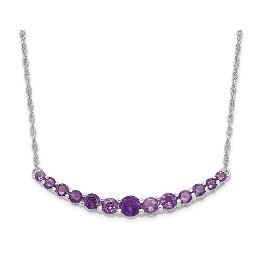 4/5 Carat (ctw) Amethyst Necklace in Sterling Silver (18 inches) Image 1