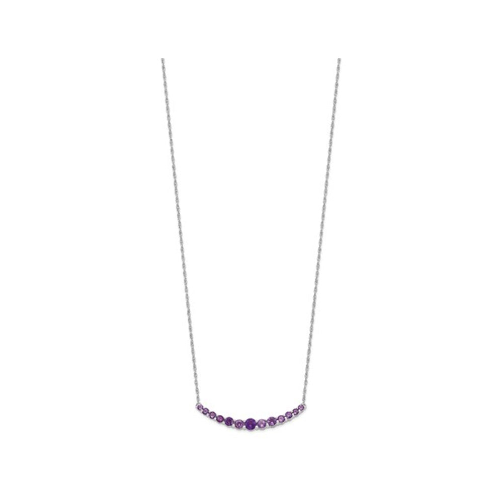 4/5 Carat (ctw) Amethyst Necklace in Sterling Silver (18 inches) Image 3