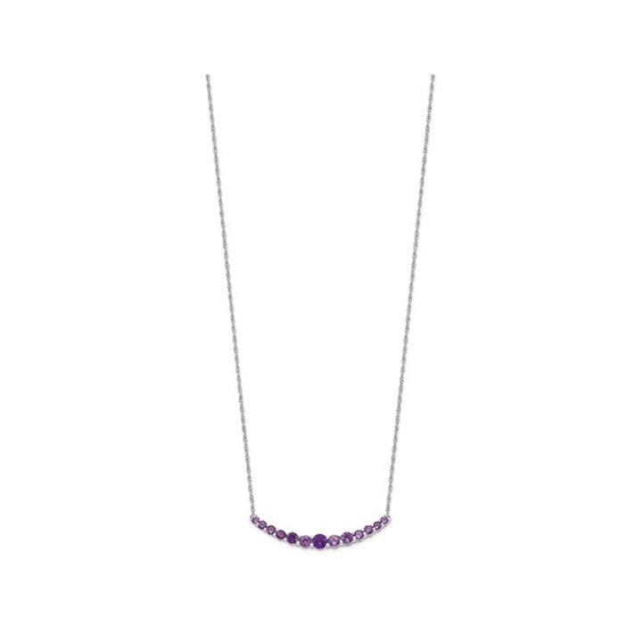 4/5 Carat (ctw) Amethyst Necklace in Sterling Silver (18 inches) Image 3