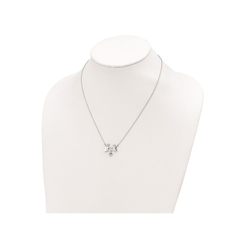 Sterling Silver Hands and Heart Pendant Necklace with Chain Image 3