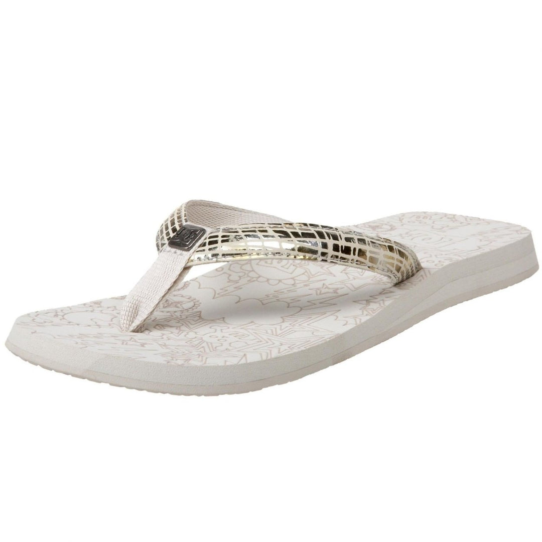 DC Shoes Womens Jetty Flip Flop Oyster/Metallic Gold - 301806-OSTY OSTY/M GOLD Image 3