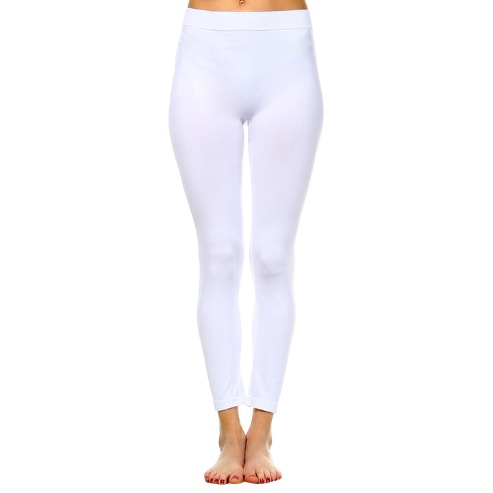 White Mark Womens Stretch Leggings One Size Polyester Soft Casual Apparel Image 4