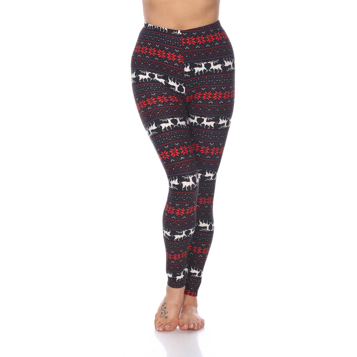 White Marks Holiday Stretch Leggings Image 1