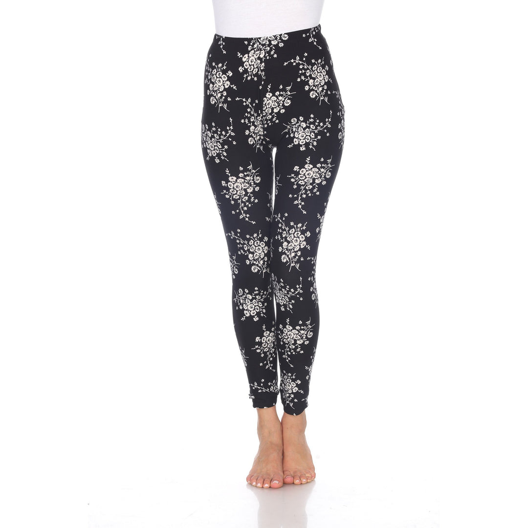 White Mark Womens Paisley Print Stretch Leggings One Size Fits Most Polyester Spandex Image 4