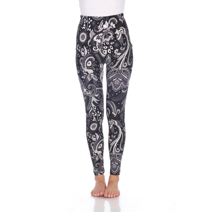 White Mark Womens Paisley Print Stretch Leggings One Size Fits Most Polyester Spandex Image 6