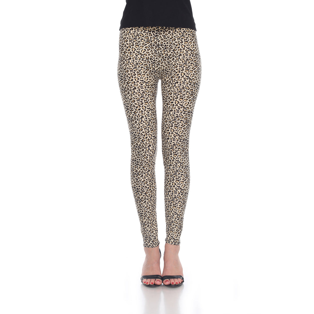 White Mark Womens Animal Print Stretch Leggings Image 1