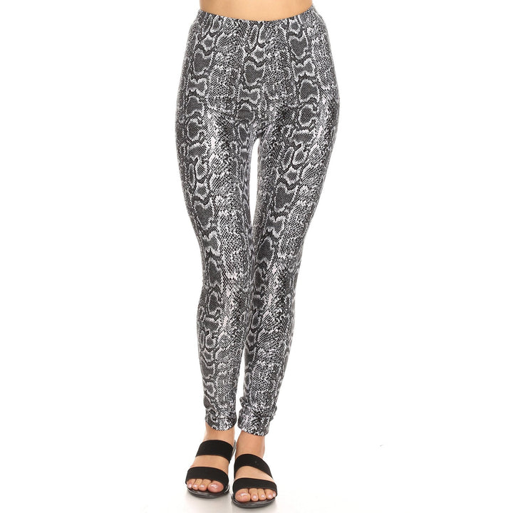 White Mark Womens Animal Print Stretch Leggings Image 1