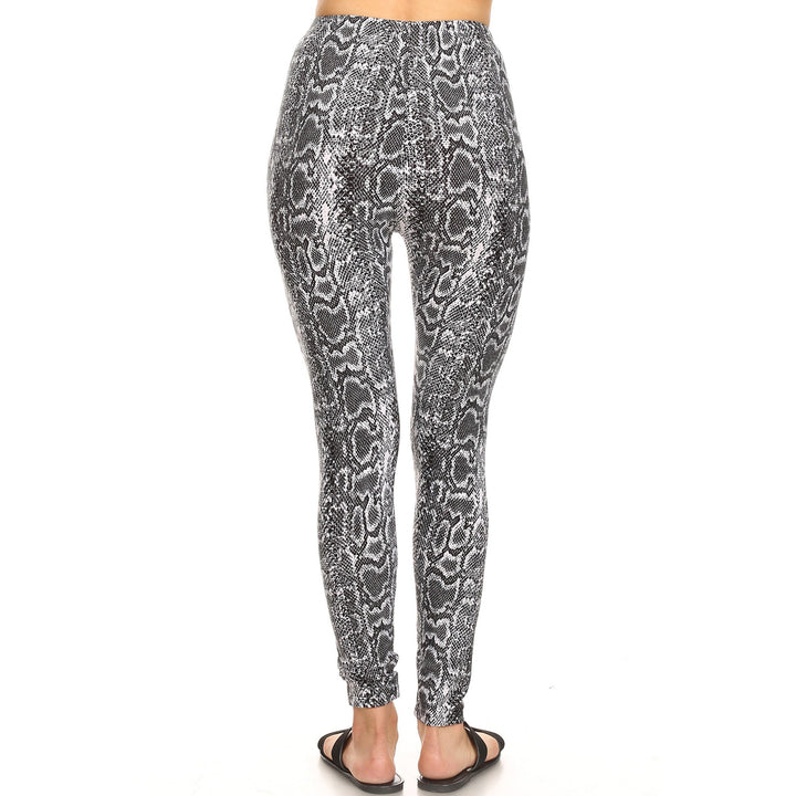 White Mark Womens Animal Print Stretch Leggings Image 4