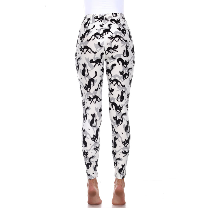 White Mark Womens Cat Print Stretch Leggings Image 4