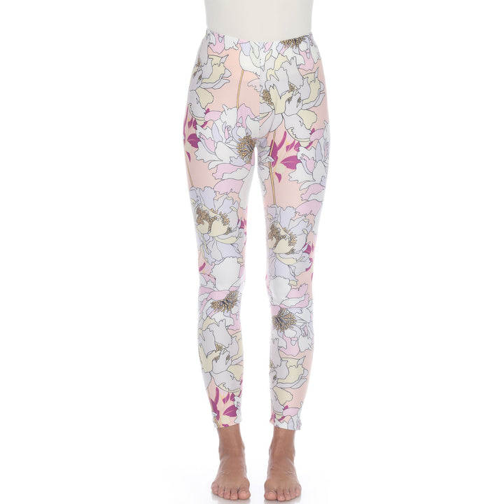 White Mark Womens Tropical Print Stretch Leggings Image 1