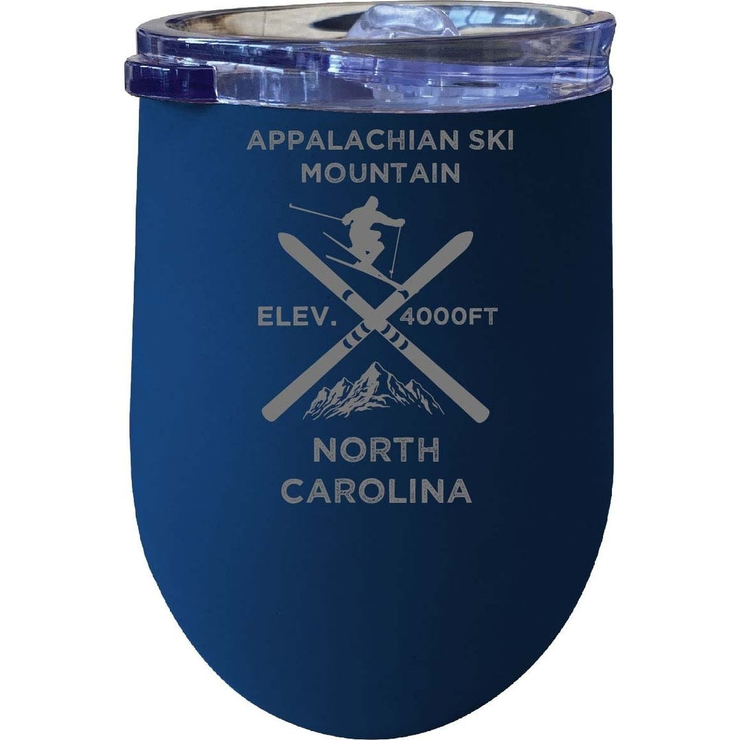 Appalachian Ski Mountain North Carolina Ski Souvenir 12 oz Laser Etched Insulated Wine Stainless Steel Tumbler Image 1