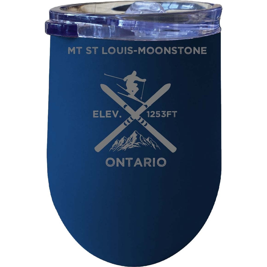 Mt St Louis-Moonstone Ontario Ski Souvenir 12 oz Laser Etched Insulated Wine Stainless Steel Tumbler Image 1
