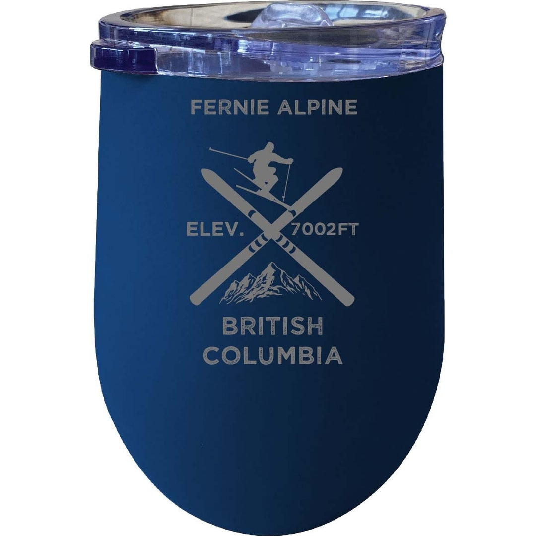 Fernie Alpine British Columbia Ski Souvenir 12 oz Laser Etched Insulated Wine Stainless Steel Tumbler Image 1