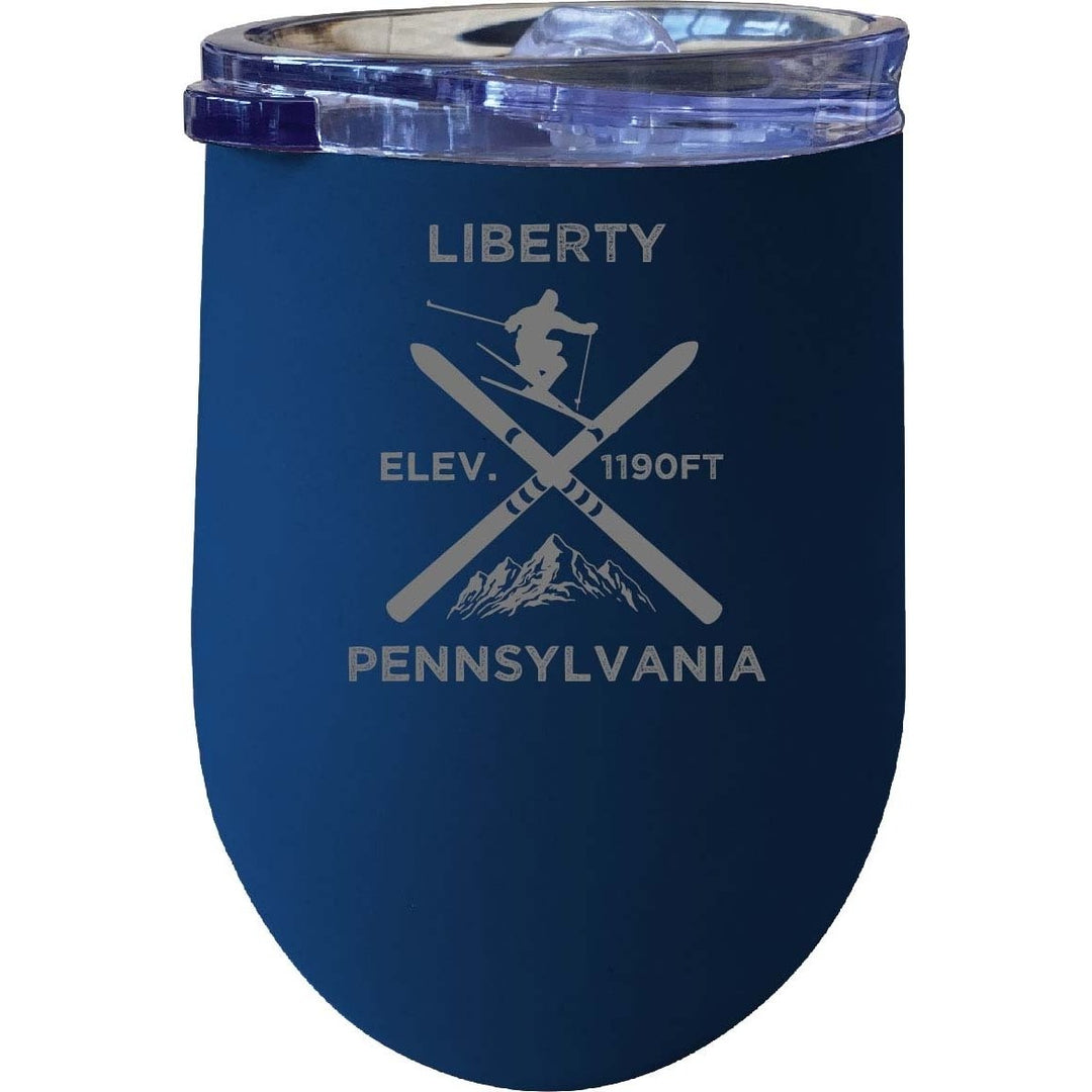 Liberty Pennsylvania Ski Souvenir 12 oz Laser Etched Insulated Wine Stainless Steel Tumbler Image 1